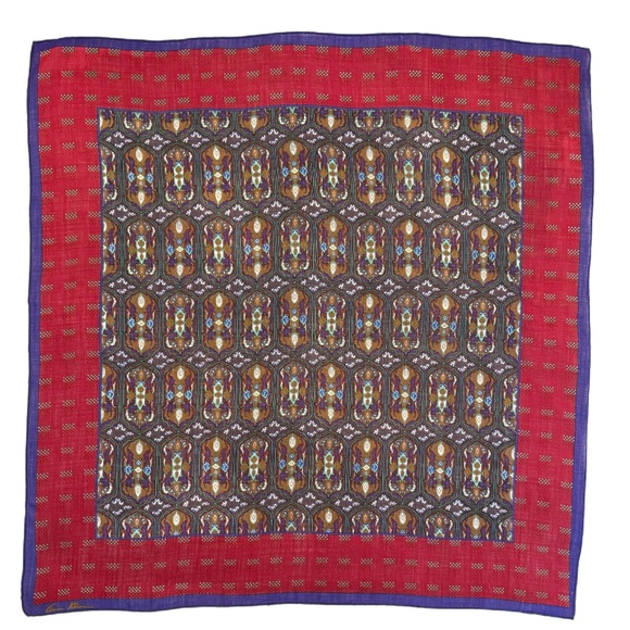 Anne Klein for Vera Companies Wool Scarf 🇯🇵– Ornate Geometric Design - Picture 4 of 10